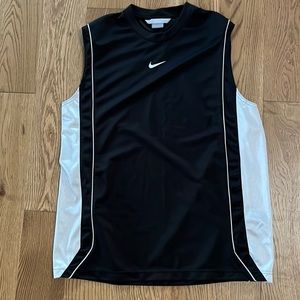 Vintage Black With Silver Stripe CENTER SWOOSH Nike Tank Top PERFECT CONDITION